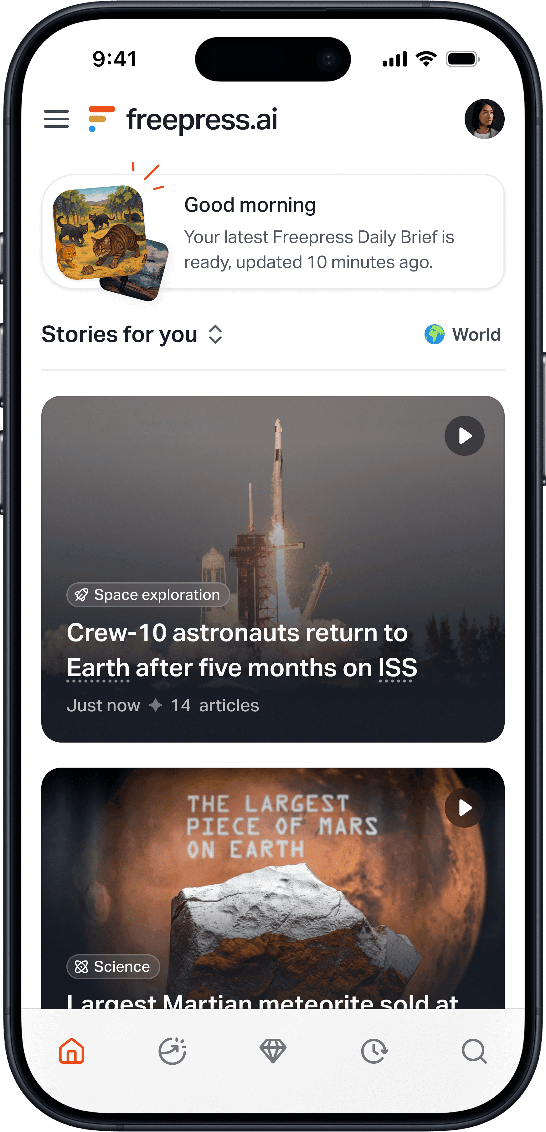 Freepress app in iPhone