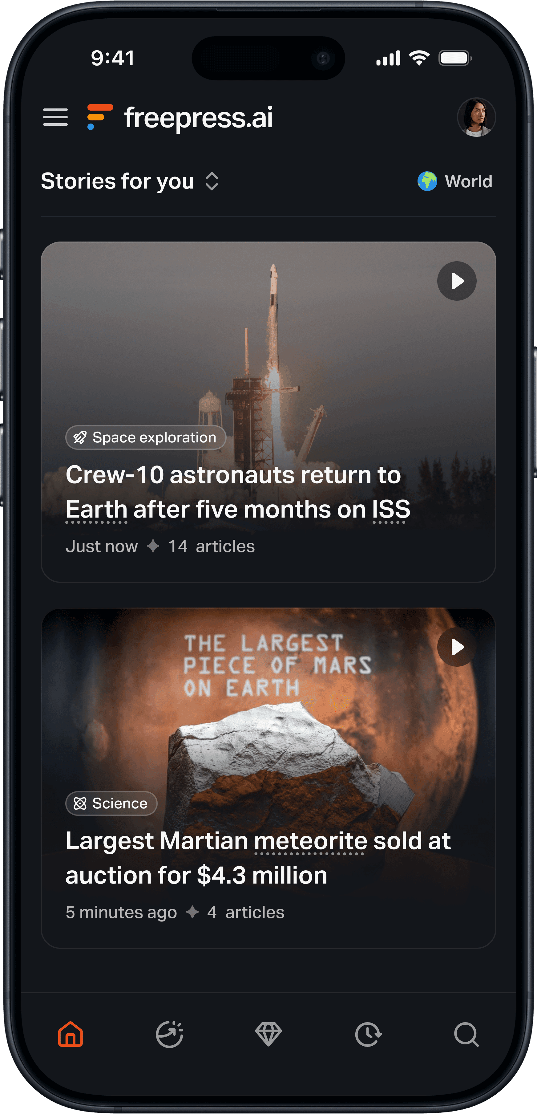 Freepress app in iPhone
