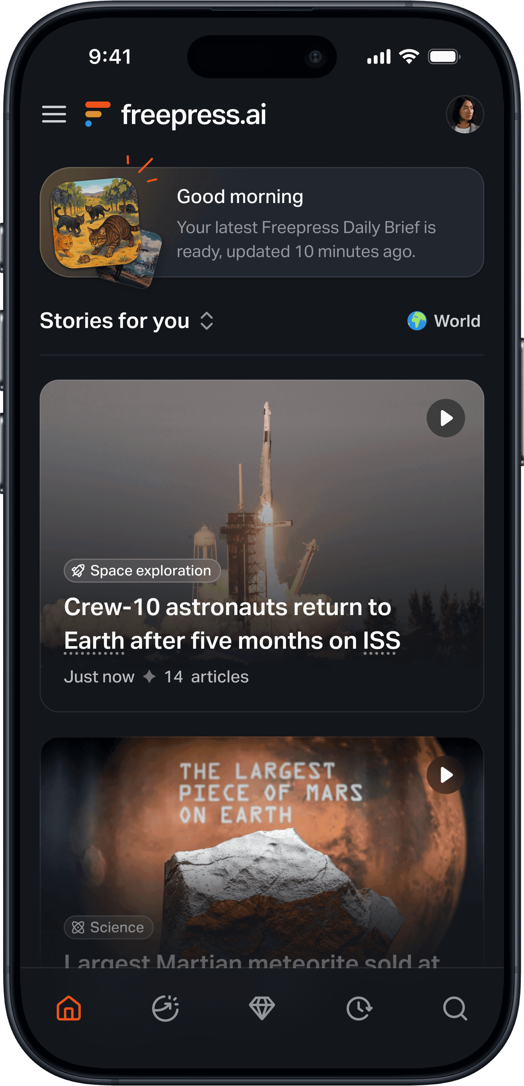 Freepress app in iPhone